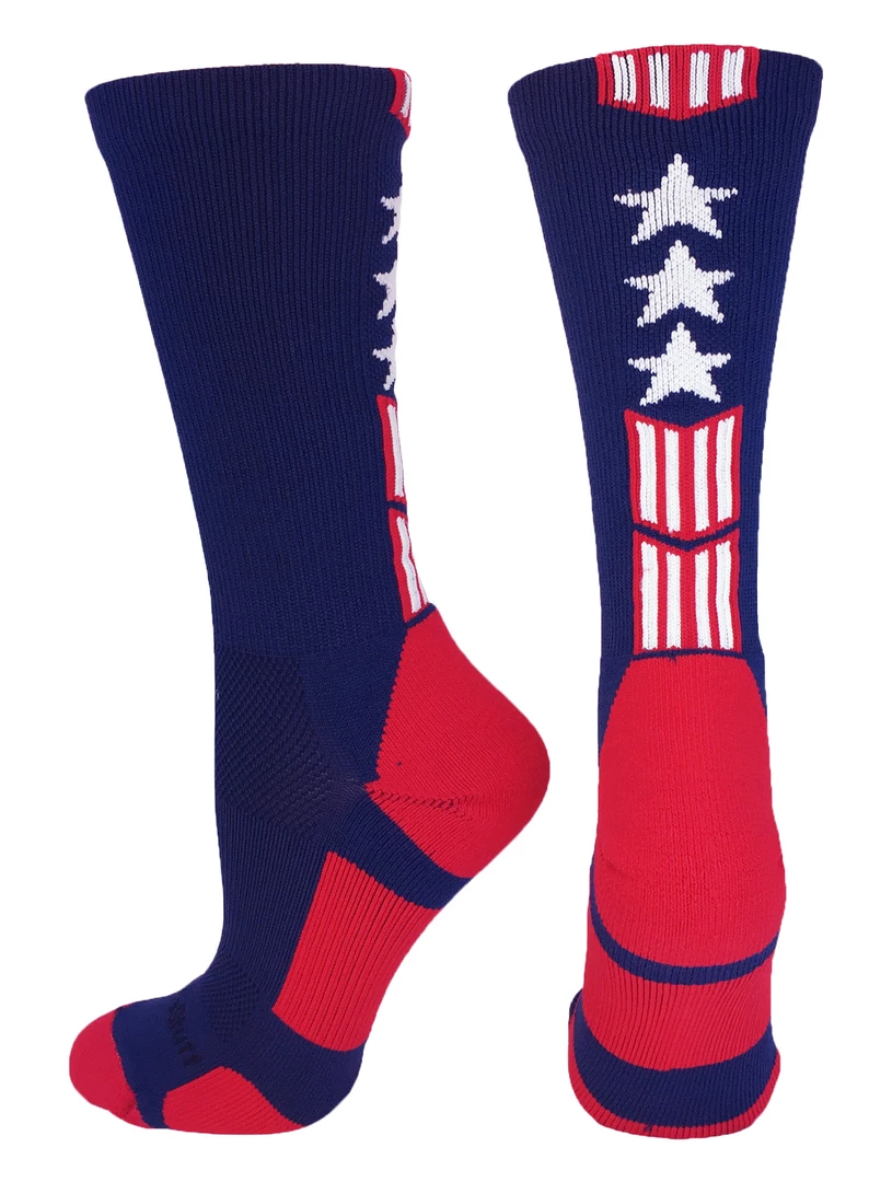 Cheap 🔥 MadSportsStuff ⚾ Baseball 🧦 Socks Patriot USA Flag Stars And Stripes Athletic Crew 🧦 Socks (multiple Colors) ✨ 5 MadSportsStuff Baseball Socks Patriot USA Flag Stars And Stripes Athletic Crew Socks (multiple Colors)