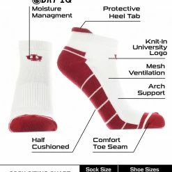 Buy ๐ TCK All Schools Indiana Hoosiers Low Cut Ankle ๐งฆ Socks With Tab โ๏ธ 6 TCK All Schools Indiana Hoosiers Low Cut Ankle Socks With Tab