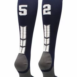 MadSportsStuff Navy Player ID Custom Number Over The Calf Socks For Softball Baseball Football Boys And Girls Softball Socks