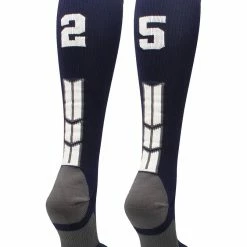 MadSportsStuff Navy Player ID Custom Number Over The Calf Socks For Softball Baseball Football Boys And Girls Softball Socks