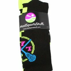 MadSportsStuff LAX Lacrosse Socks With Lacrosse Sticks Athletic Crew Socks (multiple Colors)