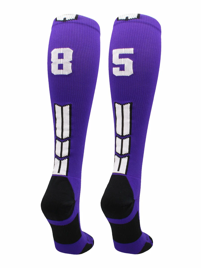 Discount ๐ MadSportsStuff Purple Player ID Custom Number Over The Calf ๐งฆ Socks For ๐ฅ Softball โพ Baseball Football Boys And ๐ง Girls ๐ฅ Softball ๐งฆ Socks ๐ 45 MadSportsStuff Purple Player ID Custom Number Over The Calf Socks For Softball Baseball Football Boys And Girls Softball Socks
