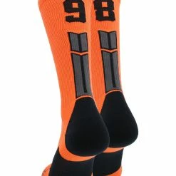 Brand new 😀 MadSportsStuff Orange And Black Player ID Custom Number Crew 🧦 Socks For 🏀 Basketball Lacrosse Volleyball Boys And 👧 Girls 🤩 196 MadSportsStuff Orange And Black Player ID Custom Number Crew Socks For Basketball Lacrosse Volleyball Boys And Girls