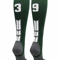 Hot Sale โ๏ธ MadSportsStuff Dark Green Player ID Custom Number Over The Calf ๐งฆ Socks For ๐ฅ Softball โพ Baseball Football Boys And ๐ง Girls ๐ 196 MadSportsStuff Dark Green Player ID Custom Number Over The Calf Socks For Softball Baseball Football Boys And Girls