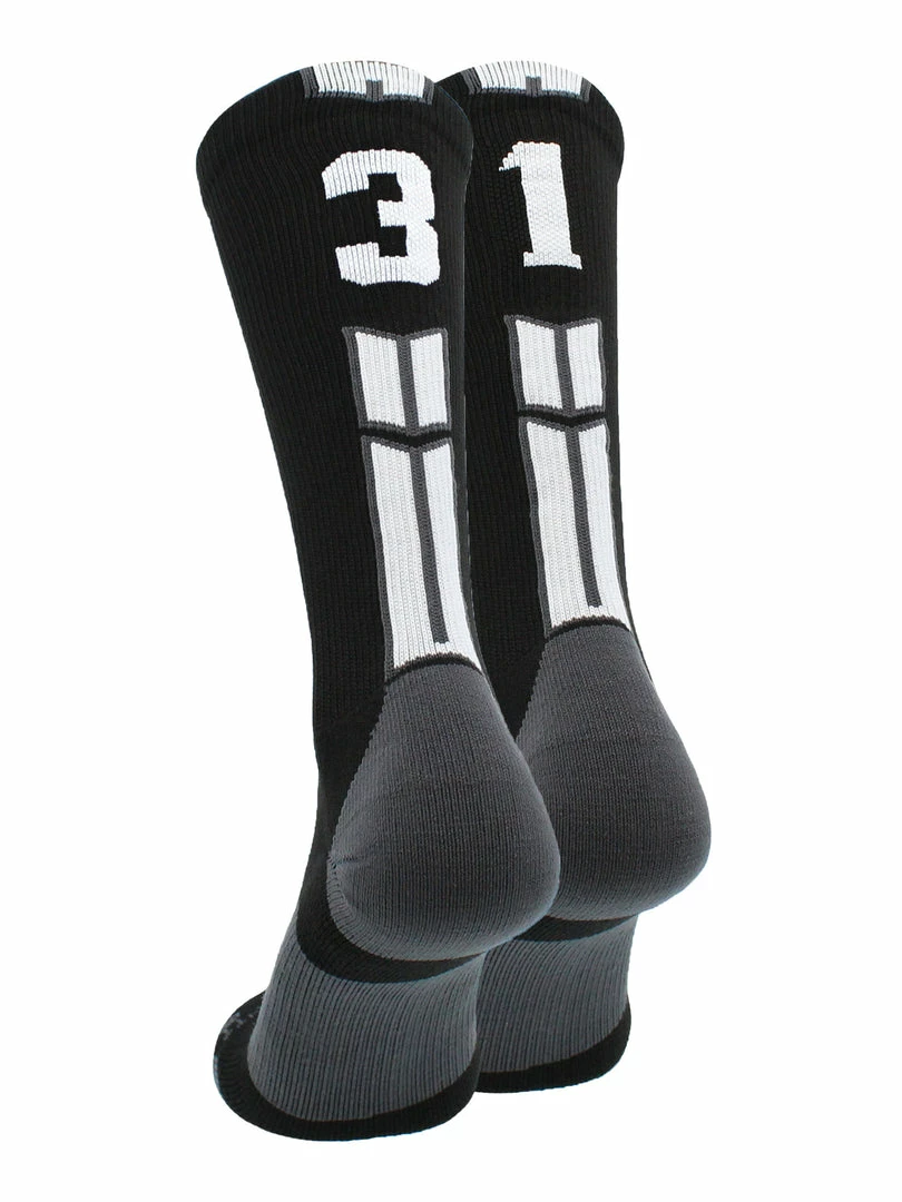Outlet ๐งจ MadSportsStuff Black Player ID Custom Number Crew ๐งฆ Socks For ๐ Basketball Lacrosse Volleyball Boys And ๐ง Girls Volleyball ๐งฆ Socks ๐ฏ 98 MadSportsStuff Black Player ID Custom Number Crew Socks For Basketball Lacrosse Volleyball Boys And Girls Volleyball Socks