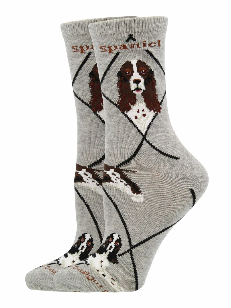 Cheapest ❤️ WHD Springer Spaniel 🧦 Socks For 👩 Women Gift For 🦮 Dog Lovers Crazy 🧦 Socks - Crew 🥰 2 WHD Springer Spaniel Socks For Women Gift For Dog Lovers Crazy Socks - Crew