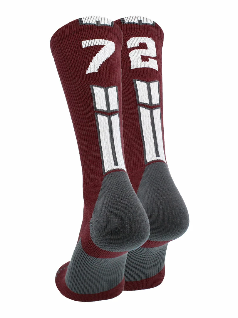 Cheap ๐ MadSportsStuff Maroon Player ID Custom Number Crew ๐งฆ Socks For ๐ Basketball Lacrosse Volleyball Boys And ๐ง Girls Volleyball ๐งฆ Socks ๐ฅ 7 MadSportsStuff Maroon Player ID Custom Number Crew Socks For Basketball Lacrosse Volleyball Boys And Girls Volleyball Socks