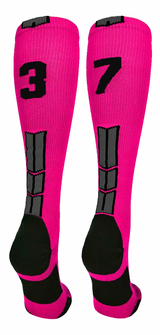 Best Sale ๐ MadSportsStuff โพ Baseball ๐งฆ Socks Neon Pink And Black Player ID Custom Number Over The Calf ๐งฆ Socks For ๐ฅ Softball โพ Baseball Football Boys And ๐ง Girls โจ 94 MadSportsStuff Baseball Socks Neon Pink And Black Player ID Custom Number Over The Calf Socks For Softball Baseball Football Boys And Girls