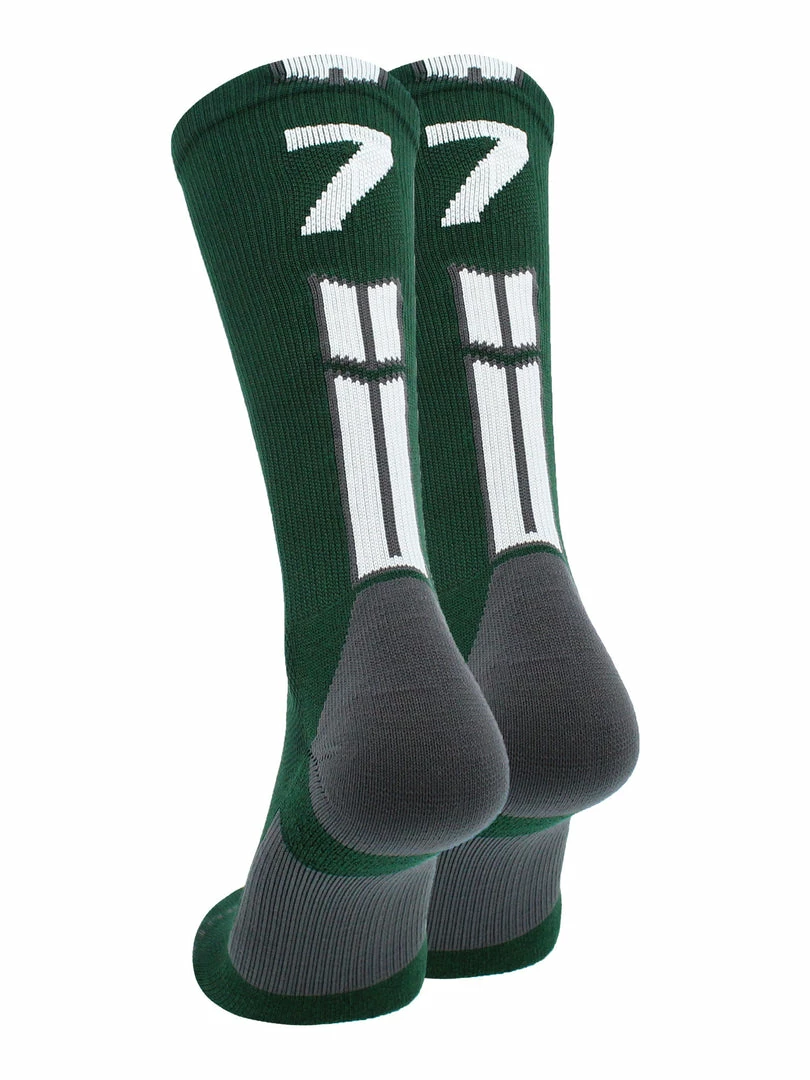 Buy โ๏ธ MadSportsStuff Dark Green Player ID Custom Number Crew ๐งฆ Socks For ๐ Basketball Lacrosse Volleyball Boys And ๐ง Girls ๐ 52 MadSportsStuff Dark Green Player ID Custom Number Crew Socks For Basketball Lacrosse Volleyball Boys And Girls