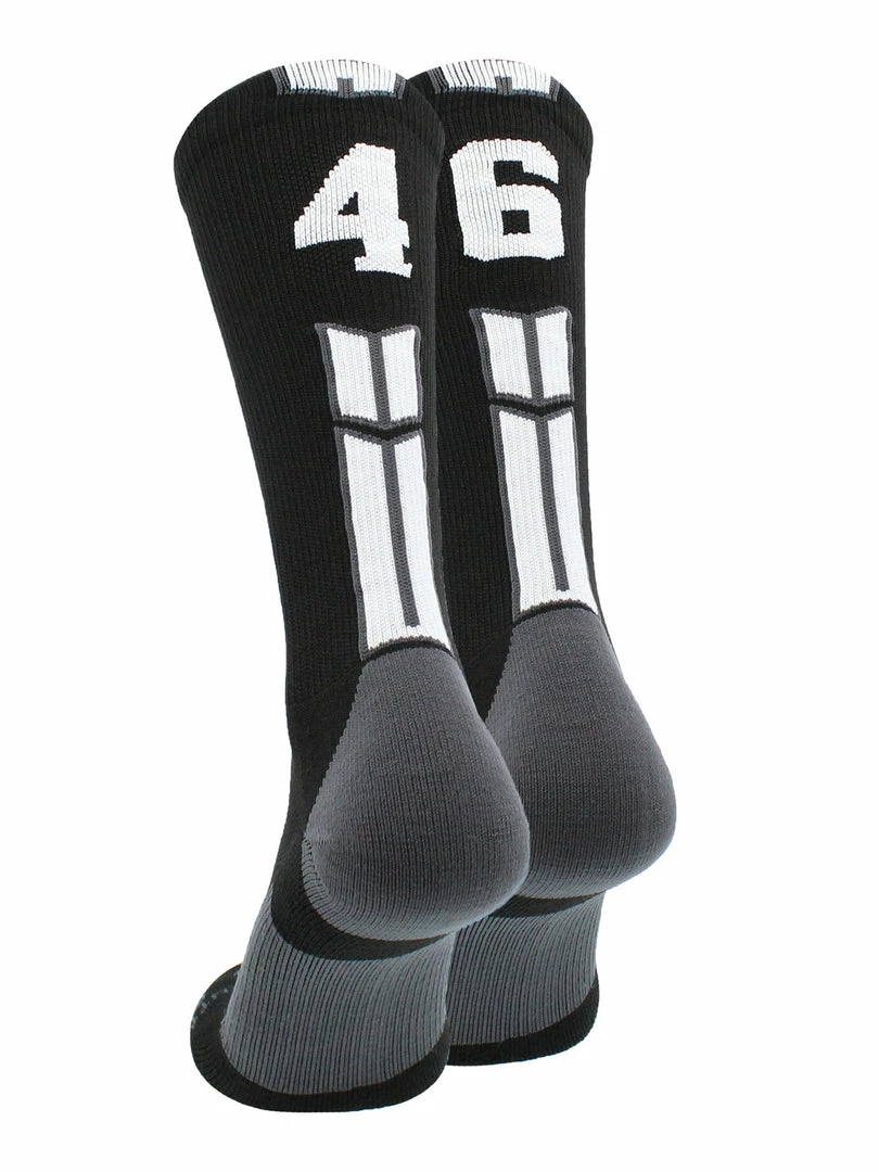 Buy โญ MadSportsStuff Black Player ID Custom Number Crew ๐งฆ Socks For ๐ Basketball Lacrosse Volleyball Boys And ๐ง Girls ๐ 83 MadSportsStuff Black Player ID Custom Number Crew Socks For Basketball Lacrosse Volleyball Boys And Girls