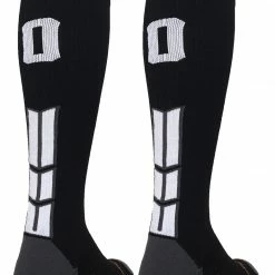 MadSportsStuff Black Player ID Custom Number Over The Calf Socks For Softball Baseball Football Boys And Girls