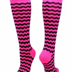 TCK Softball Socks Krazisox Chevron Striped Over The Calf Socks