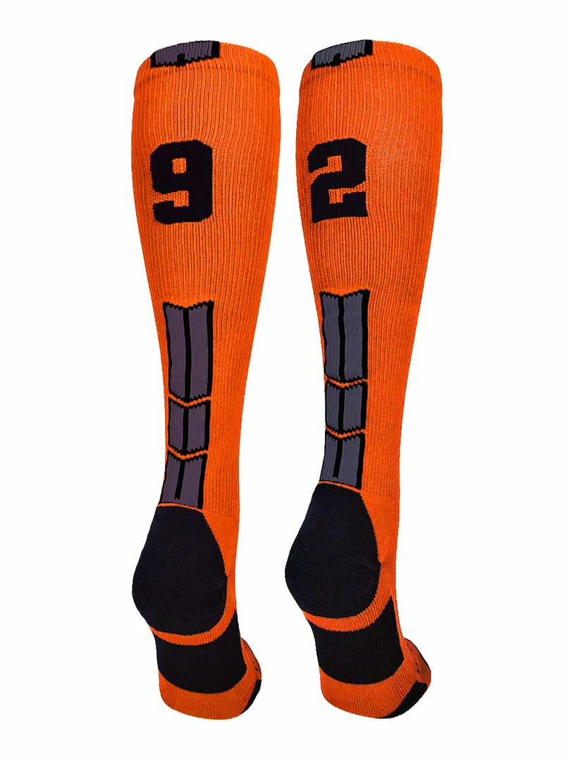 Best Sale ๐ MadSportsStuff ๐ฅ Softball ๐งฆ Socks Orange And Black Player ID Custom Number Over The Calf ๐งฆ Socks For ๐ฅ Softball โพ Baseball Football Boys And ๐ง Girls โญ 38 MadSportsStuff Softball Socks Orange And Black Player ID Custom Number Over The Calf Socks For Softball Baseball Football Boys And Girls