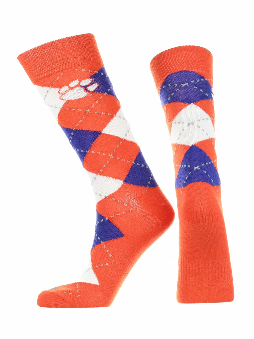 Outlet โ๏ธ TCK Clemson Tigers Argyle ๐ Dress ๐งฆ Socks NCAA Fanwear Crew Length โ 2 TCK Clemson Tigers Argyle Dress Socks NCAA Fanwear Crew Length