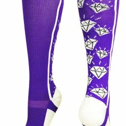 MadSportsStuff Softball Socks With Diamonds For Girls Over The Calf (multiple Colors)