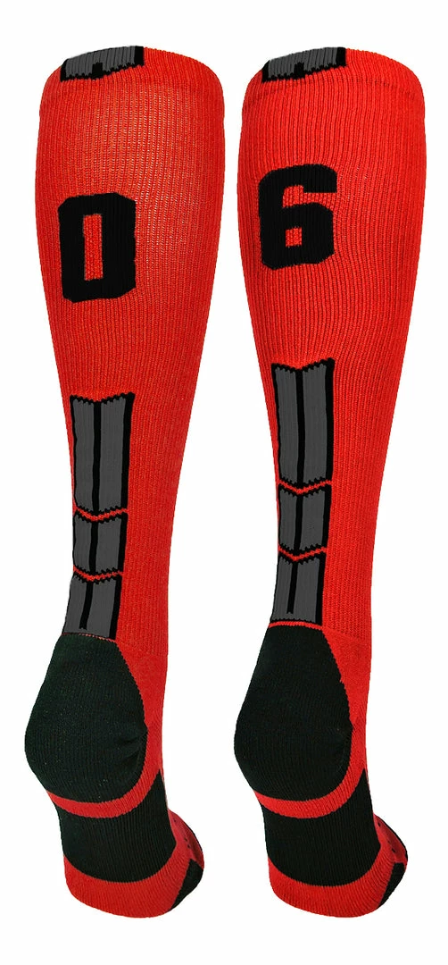 New ๐ MadSportsStuff Red And Black Player ID Custom Number Over The Calf ๐งฆ Socks For ๐ฅ Softball โพ Baseball Football Boys And ๐ง Girls โพ Baseball ๐งฆ Socks ๐ 73 MadSportsStuff Red And Black Player ID Custom Number Over The Calf Socks For Softball Baseball Football Boys And Girls Baseball Socks