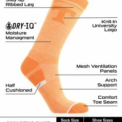 TCK Tennessee Volunteers Socks Victory Parade Crew Length All Schools