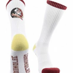 TCK All Schools Florida State Seminoles Socks Basic Crew White Socks