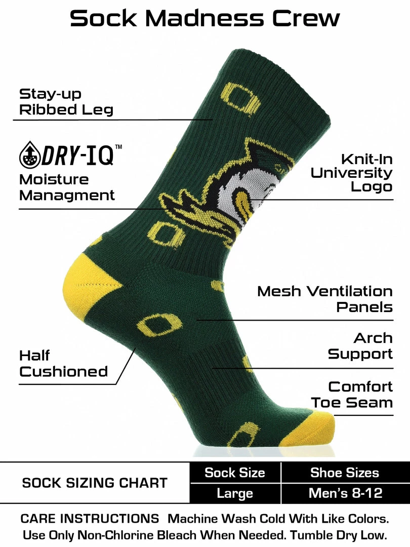 Flash Sale ๐ TCK Oregon Ducks ๐งฆ Socks Crew Length Sock Mayhem ๐ฅ 3 TCK Oregon Ducks Socks Crew Length Sock Mayhem