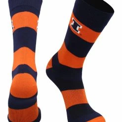 TCK Illinois Fighting Illini Socks Game Day Striped Crew Socks