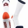 TCK All Schools Auburn Tigers Socks Basic Crew White Socks