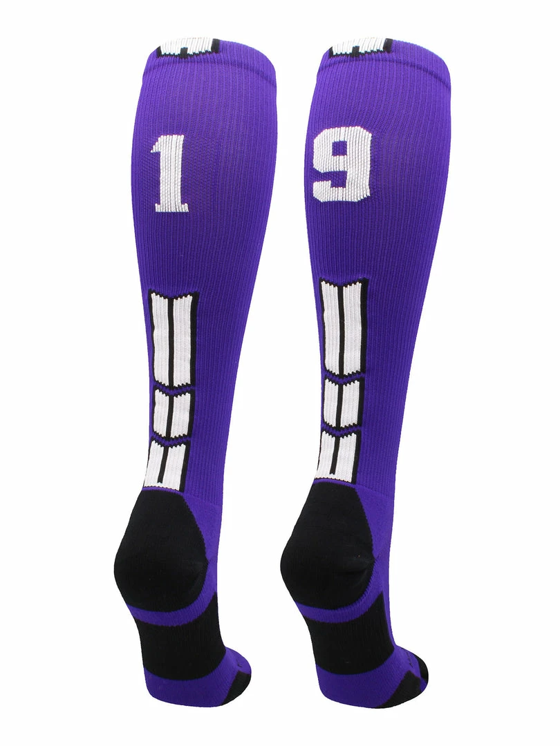 Discount ๐ MadSportsStuff Purple Player ID Custom Number Over The Calf ๐งฆ Socks For ๐ฅ Softball โพ Baseball Football Boys And ๐ง Girls ๐ฅ Softball ๐งฆ Socks ๐ 60 MadSportsStuff Purple Player ID Custom Number Over The Calf Socks For Softball Baseball Football Boys And Girls Softball Socks