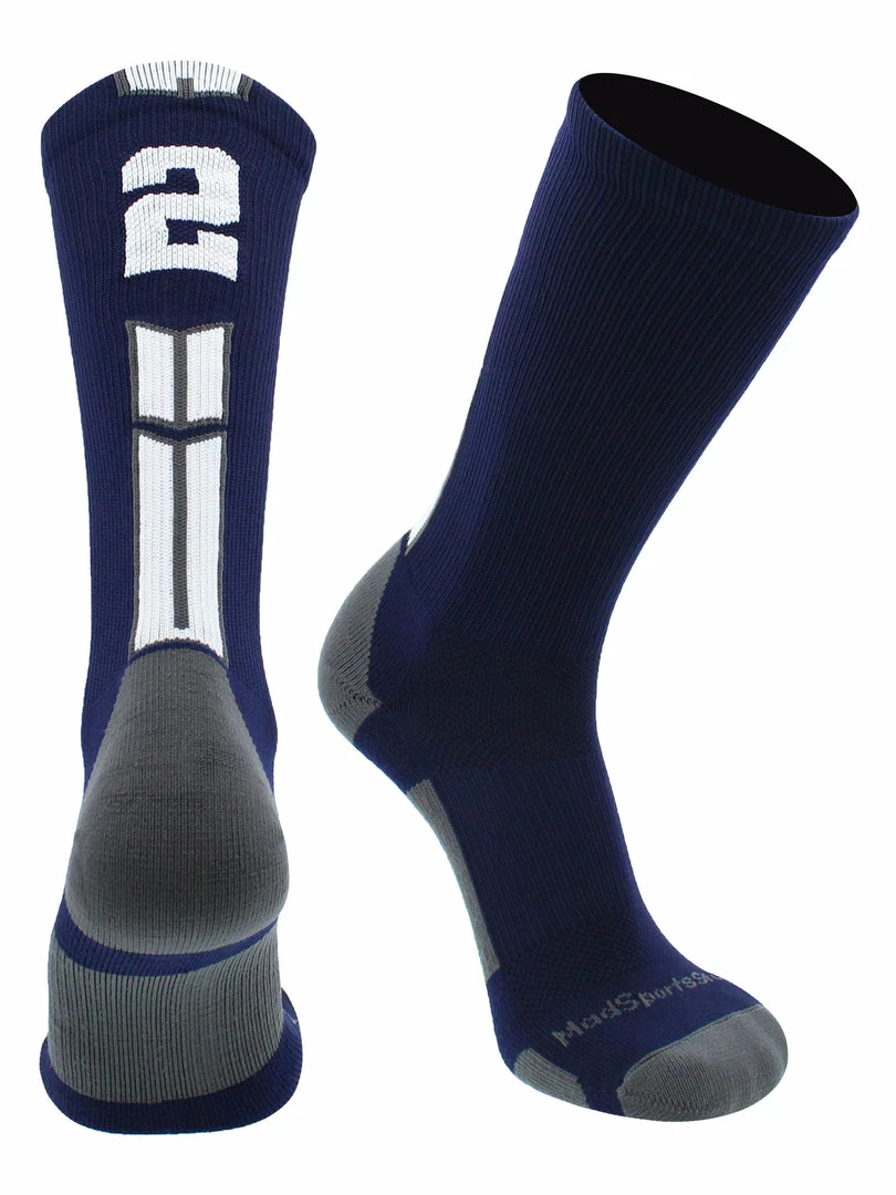 Coupon ๐งจ MadSportsStuff Volleyball ๐งฆ Socks Navy Player ID Custom Number Crew ๐งฆ Socks For ๐ Basketball Lacrosse Volleyball Boys And ๐ง Girls โ๏ธ 2 MadSportsStuff Volleyball Socks Navy Player ID Custom Number Crew Socks For Basketball Lacrosse Volleyball Boys And Girls