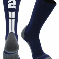 MadSportsStuff Volleyball Socks Navy Player ID Custom Number Crew Socks For Basketball Lacrosse Volleyball Boys And Girls