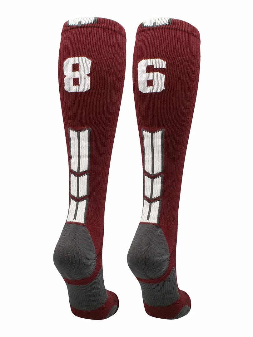Best Sale ๐ MadSportsStuff Maroon Player ID Custom Number Over The Calf ๐งฆ Socks For ๐ฅ Softball โพ Baseball Football Boys And ๐ง Girls ๐ฅ Softball ๐งฆ Socks ๐ 43 MadSportsStuff Maroon Player ID Custom Number Over The Calf Socks For Softball Baseball Football Boys And Girls Softball Socks