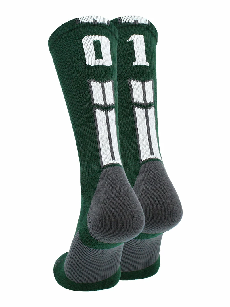 Buy โ๏ธ MadSportsStuff Dark Green Player ID Custom Number Crew ๐งฆ Socks For ๐ Basketball Lacrosse Volleyball Boys And ๐ง Girls ๐ 77 MadSportsStuff Dark Green Player ID Custom Number Crew Socks For Basketball Lacrosse Volleyball Boys And Girls