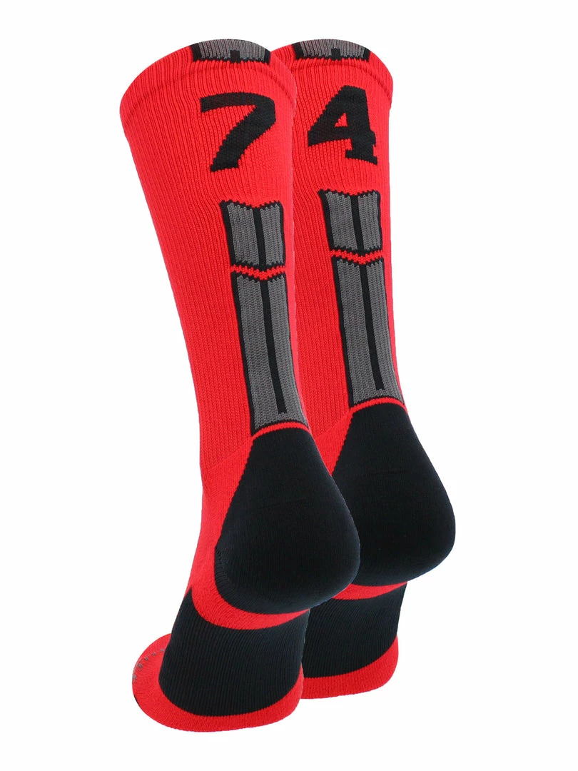 Promo ๐ MadSportsStuff Red And Black Player ID Custom Number Crew ๐งฆ Socks For ๐ Basketball Lacrosse Volleyball Boys And ๐ง Girls Volleyball ๐งฆ Socks โจ 30 MadSportsStuff Red And Black Player ID Custom Number Crew Socks For Basketball Lacrosse Volleyball Boys And Girls Volleyball Socks