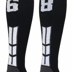 MadSportsStuff Black Player ID Custom Number Over The Calf Socks For Softball Baseball Football Boys And Girls