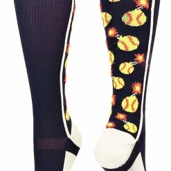MadSportsStuff Softball Socks With Bombs - Bombers - For Girls Or Women - Athletic Over The Calf Socks