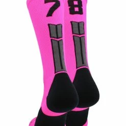 Buy โจ MadSportsStuff Neon Pink And Black Player ID Custom Number Crew ๐งฆ Socks For ๐ Basketball Lacrosse Volleyball Boys And ๐ง Girls ๐ 155 MadSportsStuff Neon Pink And Black Player ID Custom Number Crew Socks For Basketball Lacrosse Volleyball Boys And Girls