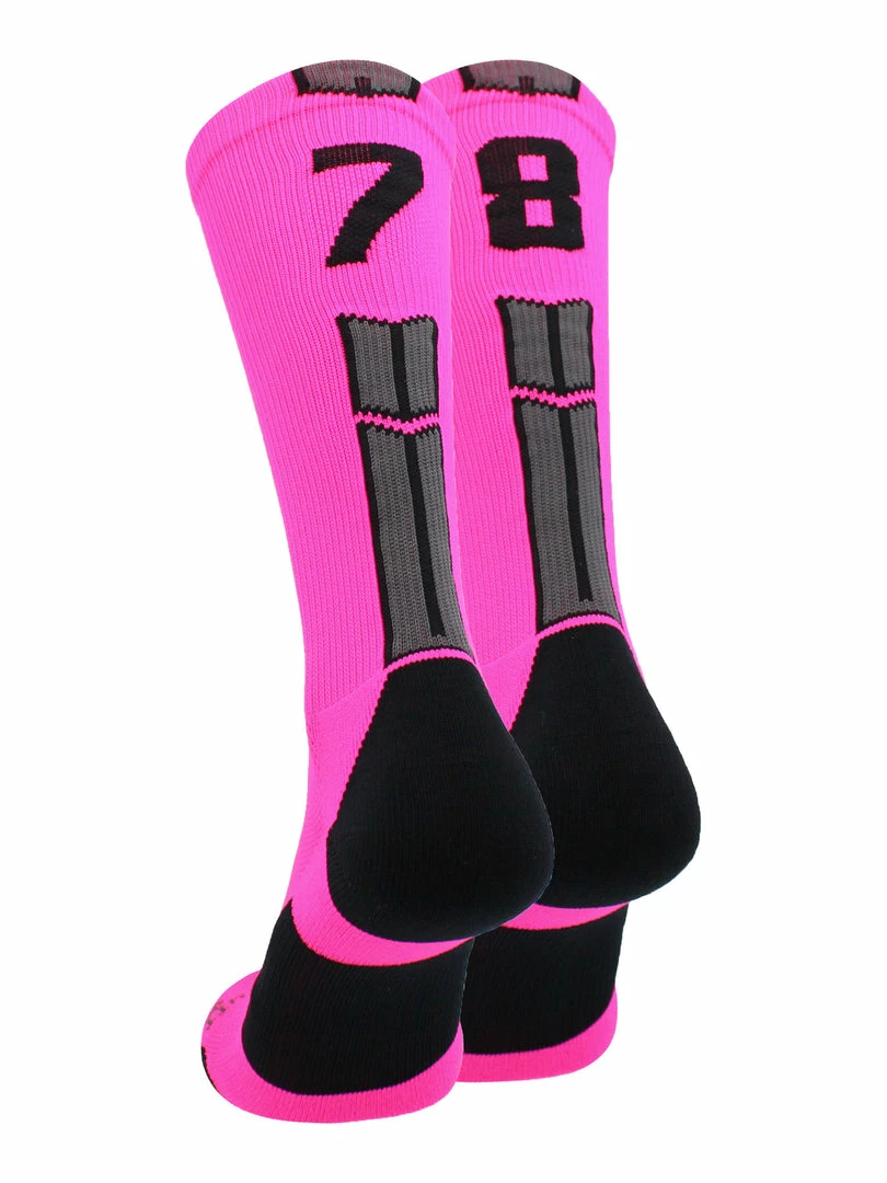 Buy โจ MadSportsStuff Neon Pink And Black Player ID Custom Number Crew ๐งฆ Socks For ๐ Basketball Lacrosse Volleyball Boys And ๐ง Girls ๐ 51 MadSportsStuff Neon Pink And Black Player ID Custom Number Crew Socks For Basketball Lacrosse Volleyball Boys And Girls