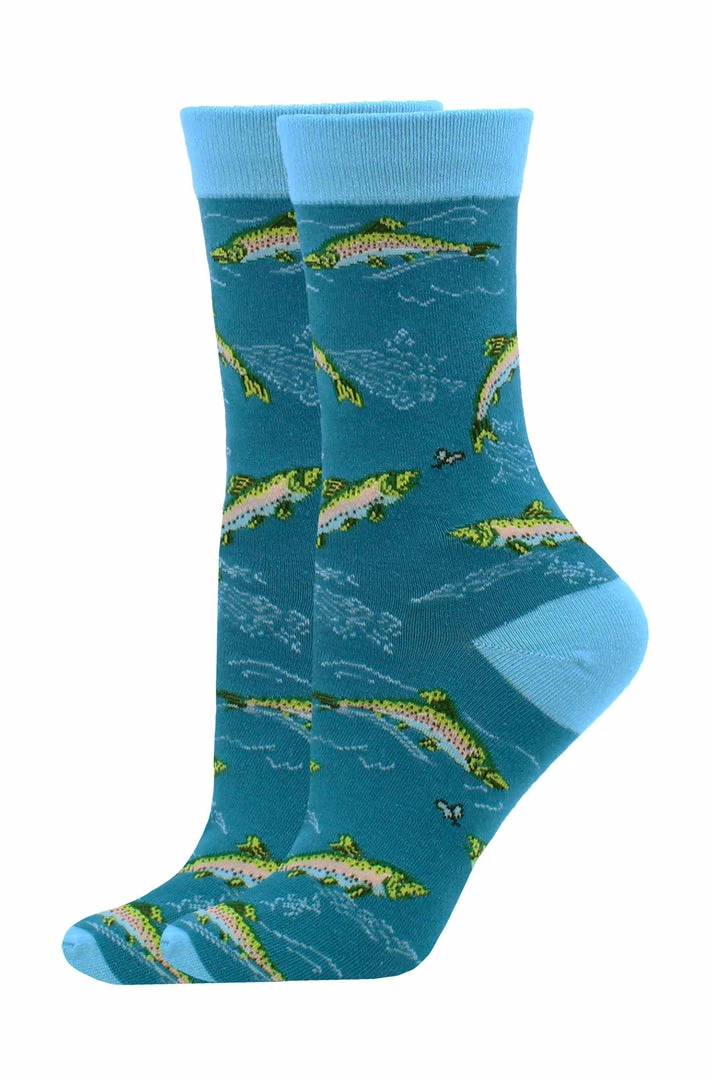 Outlet ๐ฏ WHD Crazy ๐งฆ Socks - Crew Trout ๐งฆ Socks For ๐ฉ Women Gift For Anglers ๐ 2 WHD Crazy Socks - Crew Trout Socks For Women Gift For Anglers