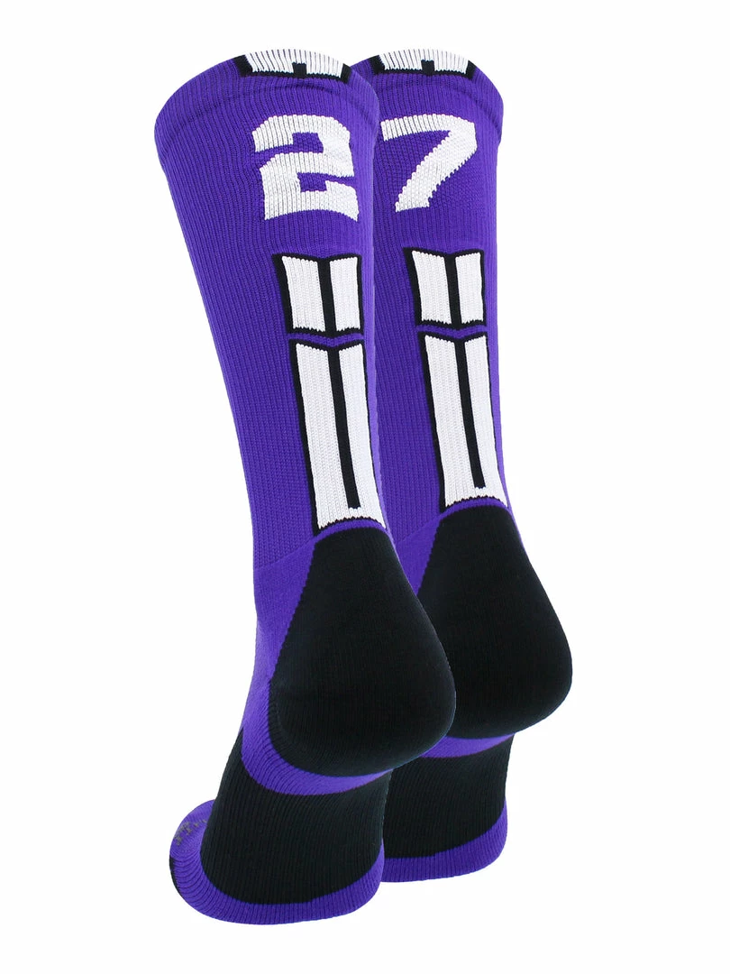 Brand new ๐ฅฐ MadSportsStuff Purple Player ID Custom Number Crew ๐งฆ Socks For ๐ Basketball Lacrosse Volleyball Boys And ๐ง Girls ๐ 102 MadSportsStuff Purple Player ID Custom Number Crew Socks For Basketball Lacrosse Volleyball Boys And Girls