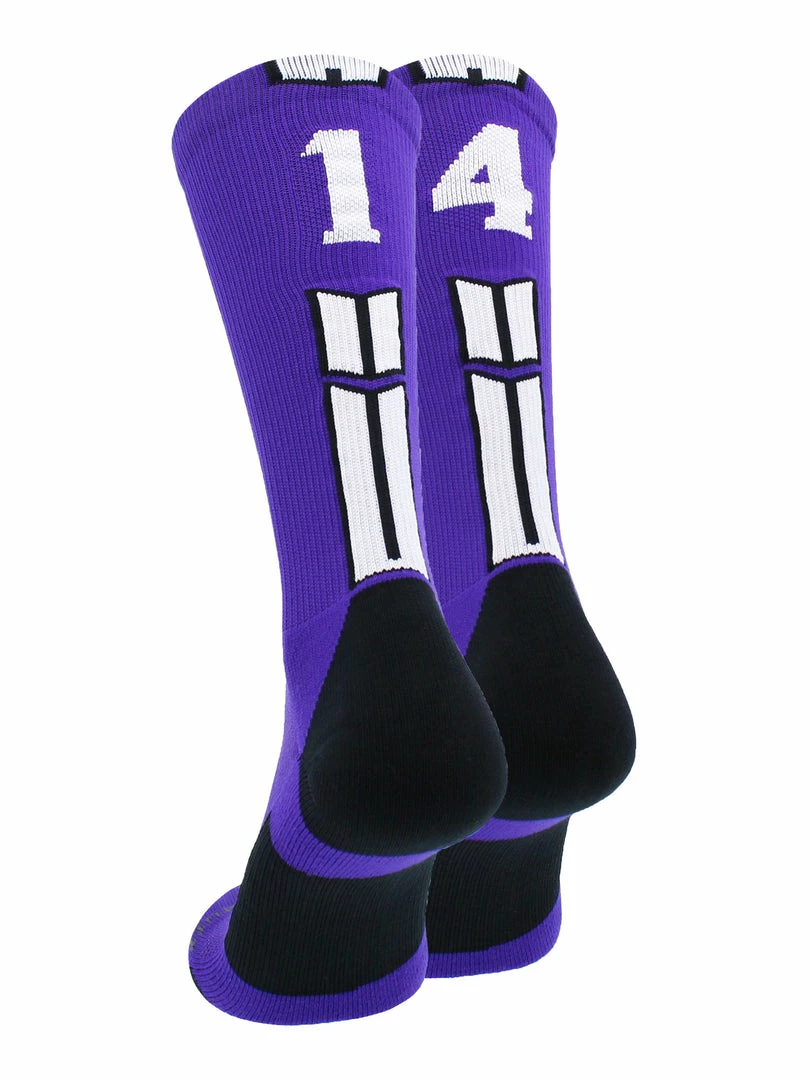 Brand new ๐ฅฐ MadSportsStuff Purple Player ID Custom Number Crew ๐งฆ Socks For ๐ Basketball Lacrosse Volleyball Boys And ๐ง Girls ๐ 64 MadSportsStuff Purple Player ID Custom Number Crew Socks For Basketball Lacrosse Volleyball Boys And Girls