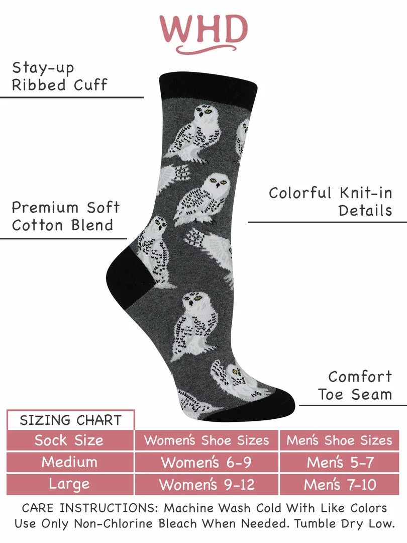 Top 10 ๐ WHD Owl ๐งฆ Socks For ๐ฉ Women Gift For Bird Lovers Crazy ๐งฆ Socks - Crew ๐ 3 WHD Owl Socks For Women Gift For Bird Lovers Crazy Socks - Crew