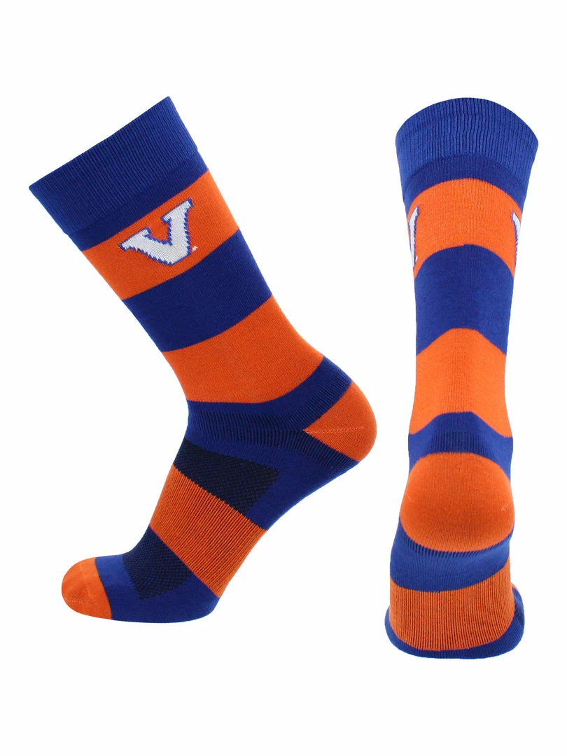Wholesale ๐ TCK Virginia Cavaliers ๐งฆ Socks Game Day Striped Crew ๐งฆ Socks ๐ 2 TCK Virginia Cavaliers Socks Game Day Striped Crew Socks
