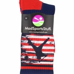 MadSportsStuff USA American Flag Baseball Player Athletic Crew Socks