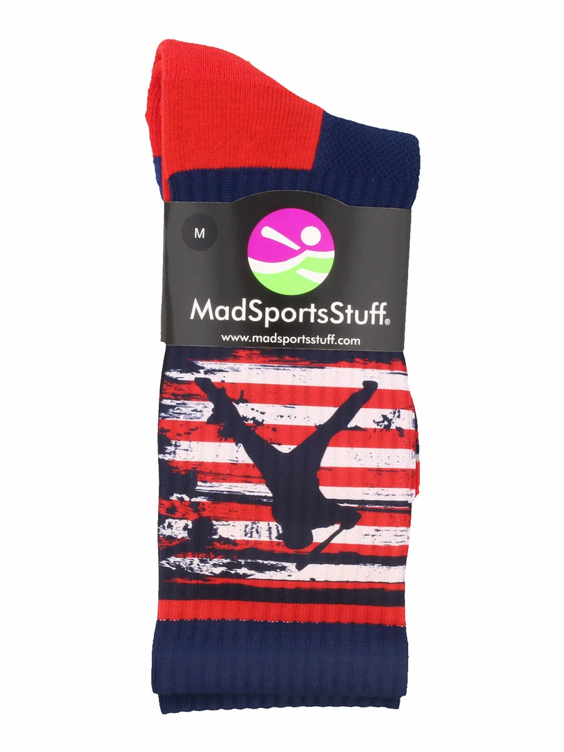 Best Pirce ๐ MadSportsStuff USA American Flag โพ Baseball Player Athletic Crew ๐งฆ Socks ๐ฅฐ 2 MadSportsStuff USA American Flag Baseball Player Athletic Crew Socks