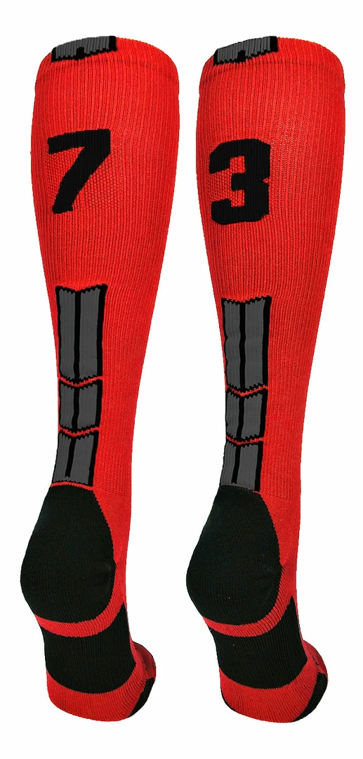 Budget ๐ฏ MadSportsStuff Red And Black Player ID Custom Number Over The Calf ๐งฆ Socks For ๐ฅ Softball โพ Baseball Football Boys And ๐ง Girls โพ Baseball ๐งฆ Socks ๐ 29 MadSportsStuff Red And Black Player ID Custom Number Over The Calf Socks For Softball Baseball Football Boys And Girls Baseball Socks