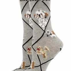 WHD Shih Tzu Socks For Women Gift For Dog Lovers Crazy Socks - Crew