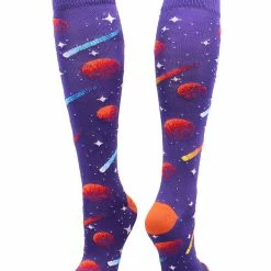 MadSportsStuff Softball Socks Outer Space Galaxy Socks Athletic Over The Calf Length