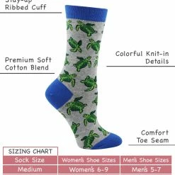 WHD Sea Turtle Socks For Women Gift For Sea Turtle Lovers Crazy Socks - Crew