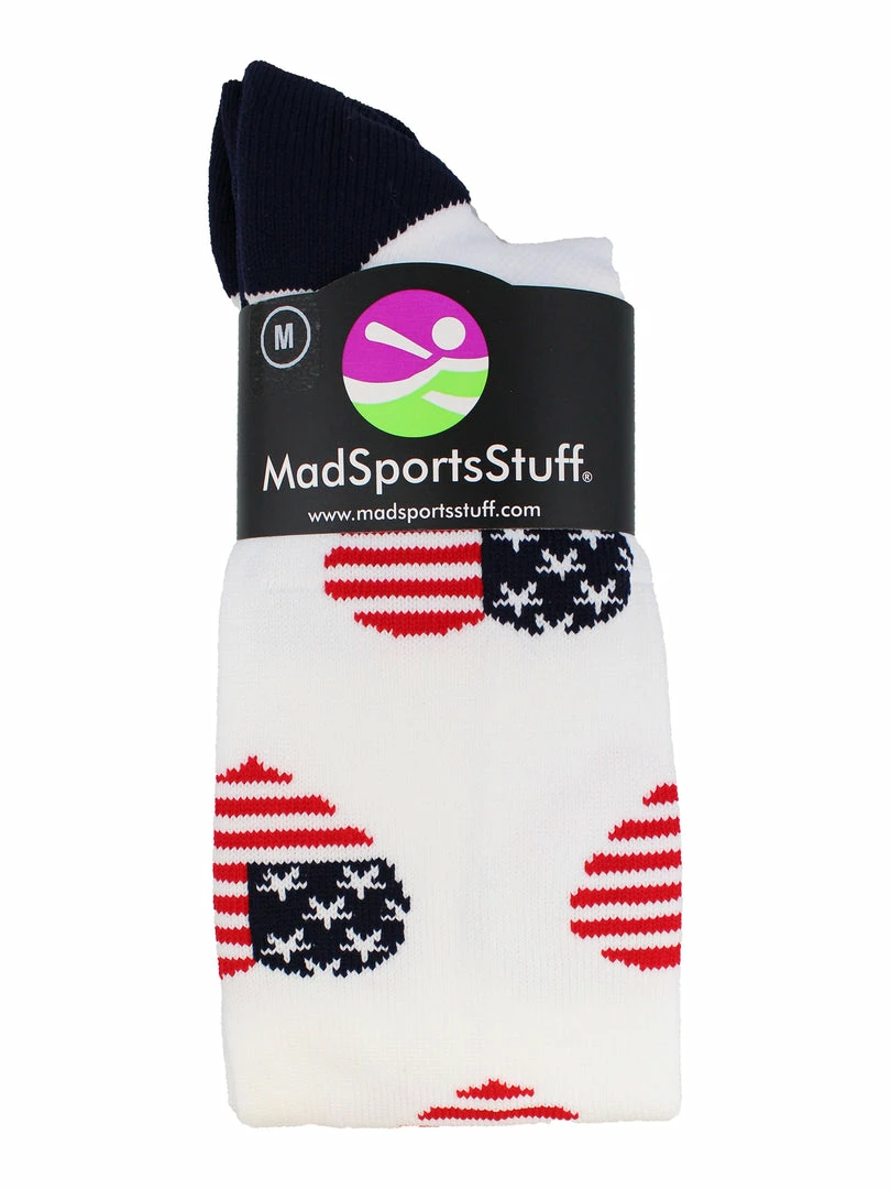 Cheapest ๐งจ MadSportsStuff Love USA American Flag Heart ๐งฆ Socks Over The Calf ๐ 2 MadSportsStuff Love USA American Flag Heart Socks Over The Calf