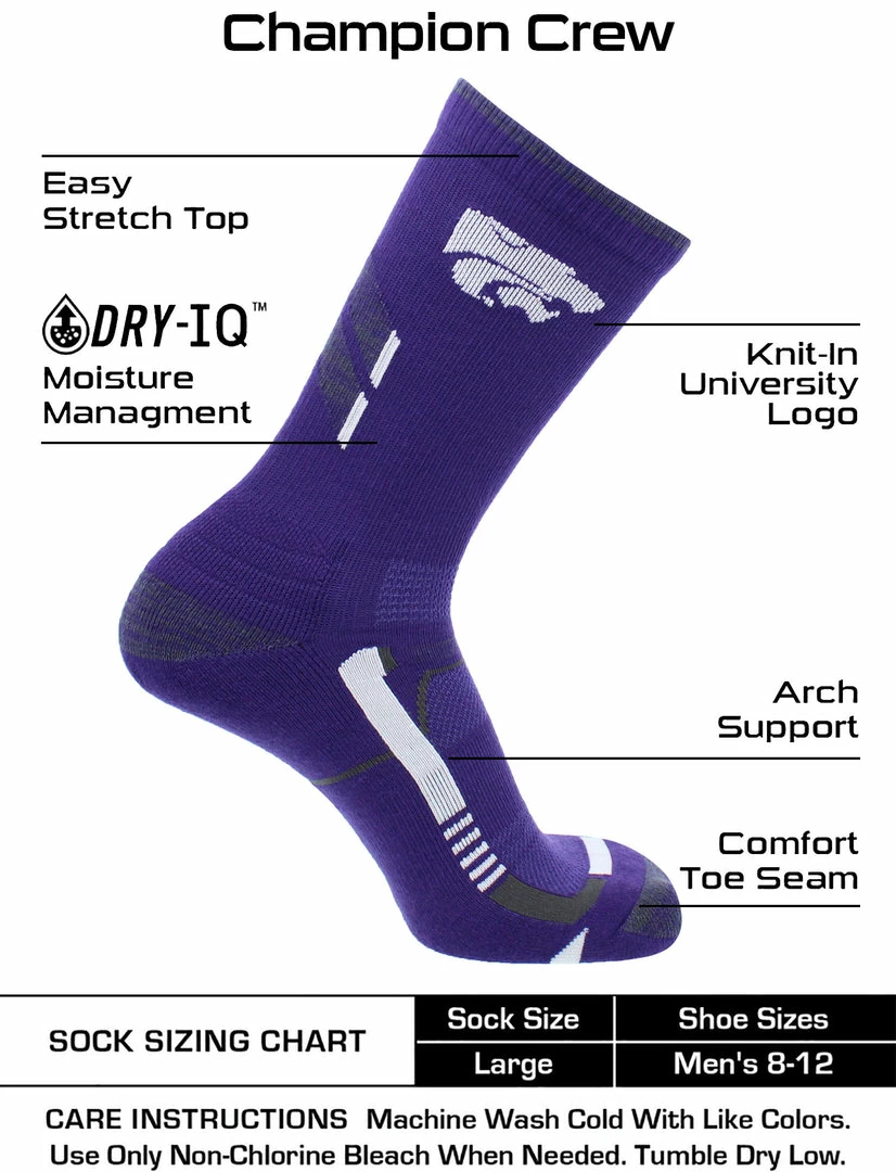 Budget ❤️ TCK Kansas State Wildcats 🧦 Socks Kansas State University Wildcats Champion Crew 🧦 Socks All Schools ⌛ 3 TCK Kansas State Wildcats Socks Kansas State University Wildcats Champion Crew Socks All Schools