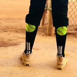MadSportsStuff Softball Socks With Softball Logo For Girls Or Women - Athletic Over The Calf Socks