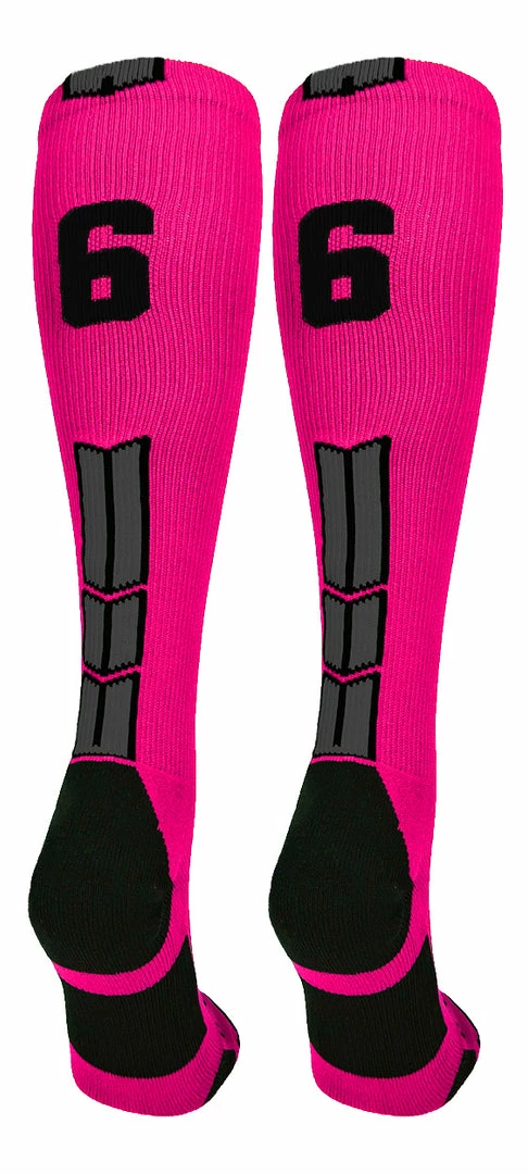 Discount ๐ฅ MadSportsStuff Neon Pink And Black Player ID Custom Number Over The Calf ๐งฆ Socks For ๐ฅ Softball โพ Baseball Football Boys And ๐ง Girls โพ Baseball ๐งฆ Socks ๐ 14 MadSportsStuff Neon Pink And Black Player ID Custom Number Over The Calf Socks For Softball Baseball Football Boys And Girls Baseball Socks